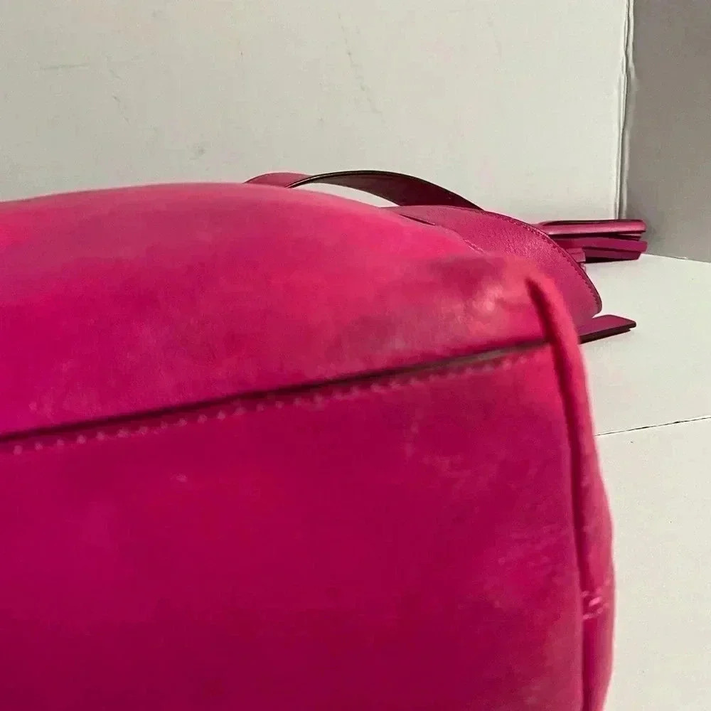 Coach pink leather bucket shoulder handbag - Picture 4 of 15